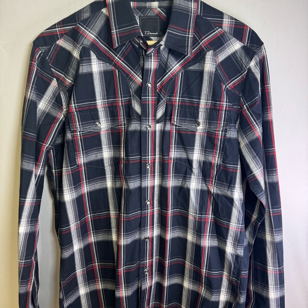 Men's western button up embroidered shirt long sleeveโ